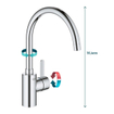 GROHE Eurosmart Cosmopolitan Mitigeur de cuisine - haut - chrome SW225329