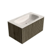 MONDIAZ KURVE-DLUX Meuble de salle de bains 80 cm couleur Shadow avec 1 tiroir et 0 porte. Lavabo BIG SMALL Central 1 trou de robinet Meli. SW1431800