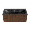 MONDIAZ KURVE-DLUX 100cm Meuble salle de bain - couleur Walnut - 1 tiroir - vasque BIG MEDIUM centre - 1 trou de robinet - couleur Lava SW1137246