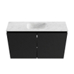 MONDIAZ TURE-DLUX Meuble toilette - 80cm - Urban - EDEN - vasque Opalo - position centrale - sans trou de robinet SW1104147