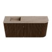 Mondiaz JOYA-DLUX Meuble de salle de bains 91,6cm - arrondi droit couleur Noyer - Vasque FAYE position Gauche 1 trou de robinet couleur Saba SW1424674
