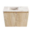 MONDIAZ TURE-DLUX Meuble toilette - 60cm - Washed Oak - EDEN - vasque Frappe - position gauche - sans trou de robinet SW1103089