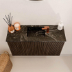 Mondiaz JOYA-DLUX 70cm toiletmeubel - kleur Walnut - Wastafel FAYE positie Midden 1 kraangat kleur Lava. SW1422441