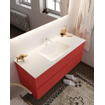 Mondiaz VICA ensemble de meuble de salle de bain - 120cm - meuble sous-vasque fire - 2 tiroirs - lavabo cloud milieu - 1 trou de robinet - miroir LED - version XL 60cm haut SW1098017