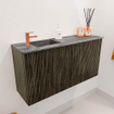 Mondiaz JOYA-DLUX 80cm toiletmeubel - kleur Shadow - Wastafel FAYE positie Links 1 kraangat kleur Sombra. SW1425189