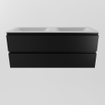 Mondiaz Aivy ensemble de meuble de salle de bains - 120x45x50cm - 0 trous de robinet - 2 lavabos talc Solid surface - Gauche et droite - 2 tiroirs - Sans miroir - MDF Urban SW892311