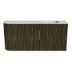 Mondiaz JOYA-DLUX Meuble de salle de bains - 91,6cm - arrondi gauche couleur Shadow - Vasque FAYE position Droite Sans trou de robinet couleur Opalo SW1422972