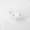 Fugaflow Efficiente Pietra Ensemble lave-mains - 40x21.5x12cm - droite - lisse - semi-circulaire - 1 trou de robinet - céramique - robinet lave-mains blanc mat - bouchon de vidage - siphon abaissé - blanc brillant SW1442347
