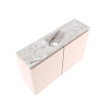 MONDIAZ TURE-DLUX 80cm toiletmeubel Rosee. EDEN wastafel Glace positie midden. Zonder kraangat. SW1103513