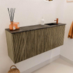Mondiaz JOYA-DLUX 100cm meuble de salle de bains - couleur Dusk - Vasque FAYE position Droite 1 trou de robinet couleur Lava. SW1423231
