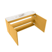 MONDIAZ TURE-DLUX Meuble toilette - 100cm - Ocher - EDEN - vasque Frappe - position centrale - sans trou de robinet SW1102892