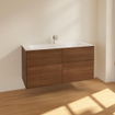 Villeroy & Boch Finion wastafelonderbouwkast - met 4 laden 119.6X59.1X49.8cm - v. meubelwast. 4164 C5/C1/C2/CB walnoot SW106680