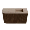 Mondiaz JOYA-DLUX 71.6cm toiletmeubel - ronding links kleur Walnut - Wastafel FAYE positie Rechts Zonder kraangat kleur Saba. SW1424661