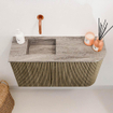 Mondiaz JOYA-DLUX 71.6cm toiletmeubel - ronding rechts kleur Dusk - Wastafel FAYE positie Links Zonder kraangat kleur Oza. SW1426003