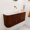 Mondiaz JOYA-DLUX Meuble de toilette 93,2cm - arrondis gauche et droite couleur Ruby - Vasque FAYE position Milieu Sans trou de robinet couleur Meli. SW1425427
