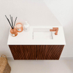Mondiaz JOYA 60cm meuble de toilette - couleur Ruby - Vasque FAYE position Droite 1 trou de robinet couleur Talc. SW1421731