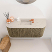 Mondiaz JOYA-DLUX 83.2cm toiletmeubel - ronding links en rechts kleur Dusk - Wastafel FAYE positie Midden 1 kraangat kleur Opalo. SW1423381