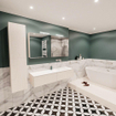 ENSEMBLE DE MEUBLE MONDIAZ LUSH - 150cm - 2 tiroirs - lavabo cloud - vasque à droite - 0 trous de robinet - sous-couche SW409529