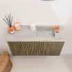 Mondiaz JOYA-DLUX 70cm meuble de salle de bains - couleur Dusk - Vasque FAYE position Droite 1 trou de robinet couleur Glace. SW1423129