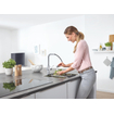 GROHE Blue Home Robinet de cuisine - bec en L extractible - monotrou - fonction de filtration - eau plate légère et pétillante - chrome SW236967