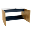 Mondiaz JOYA 80cm toiletmeubel - kleur Oak - Wastafel FAYE positie Midden Zonder kraangat kleur Talc. SW1421124
