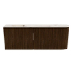 Mondiaz JOYA-DLUX Meuble de toilette 111,6cm - arrondi droit couleur Noyer - Vasque FAYE position Gauche 1 trou de robinet couleur Nata SW1424518