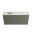 MONDIAZ TURE-DLUX Meuble toilette - 100cm - Army - EDEN - vasque Glace - position gauche - 1 trou de robinet SW1103178