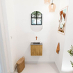 Mondiaz JOYA-DLUX 40cm toiletmeubel - kleur Oak - Wastafel FAYE positie Midden Zonder kraangat kleur Sombra. SW1424238