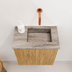 Mondiaz JOYA-DLUX 40cm toiletmeubel - kleur Oak - Wastafel FAYE positie Rechts Zonder kraangat kleur Oza. SW1424115