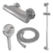 BRAUER Stripe Opbouw Douche Thermostaatkraan - SET 02 - glijstang - 3-standen handdouche - doucheslang - chroom SW1434720