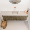 Mondiaz JOYA-DLUX 113.2cm toiletmeubel - ronding links en rechts kleur Dusk - Wastafel FAYE positie Midden Zonder kraangat kleur Opalo. SW1423344