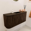 Mondiaz JOYA 93.2cm toiletmeubel - ronding links en rechts kleur Walnut - Wastafel FAYE positie Midden 1 kraangat kleur Urban. SW1421379