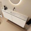 MONDIAZ TURE-DLUX 120cm meuble WC Talc. EDEN lavabo Opalo position milieu. Sans trou de robinet. SW1104141