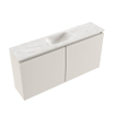 MONDIAZ TURE-DLUX Meuble toilette - 100cm - Linen - EDEN - vasque Ostra - position centrale - 1 trou de robinet SW1104908