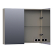 BRAUER Plain Spiegelkast - 80x70x15cm - 2 links/rechtsdraaiende spiegeldeuren - MDF - mat taupe SW393124