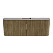 Mondiaz JOYA-DLUX Meuble de salle de bains - 113,2cm - arrondi gauche et droit couleur Dusk - Vasque FAYE position Milieu Sans trou de robinet couleur Oza SW1426036
