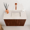 Mondiaz JOYA-DLUX 50cm toiletmeubel - kleur Ruby - Wastafel FAYE positie Rechts Zonder kraangat kleur Ostra. SW1423772