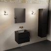 Mondiaz AIVY Ensemble de meuble - 60x45x50cm - 0 trous de robinet - 1 vasque Urban Solid surface - Centre - 2 tiroirs - avec miroir - MDF Urban SW892151