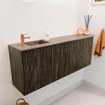 Mondiaz JOYA-DLUX Meuble de salle de bains 111,6cm - arrondi droit couleur Shadow - Vasque FAYE position Gauche 1 trou de robinet couleur Arena. SW1424842