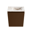 MONDIAZ TURE-DLUX Meuble toilette - 40cm - Rust - EDEN - vasque Frappe - position droite - sans trou de robinet SW1102961