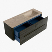 Mondiaz CIRO-DLUX Ensemble de meubles de salle de bains - 130x45x50cm - Vasque solid surface Arena - 1 lavabo à droite - sans trous de robinet - 4 tiroirs - Shadow SW1532363