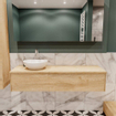 Mondiaz LUSH Meuble salle de bains avec 1 tiroir lavabo BARCO 150x30x45cm Gauche 1 trou de robinet Washed oak SW409604