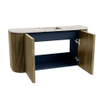 Mondiaz JOYA-DLUX Meuble de salle de bains 83.2cm - arrondis gauche et droite couleur Dusk - Vasque FAYE position Milieu 1 trou de robinet couleur Nata SW1425945