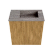Mondiaz JOYA-DLUX 40cm toiletmeubel - kleur Oak - Wastafel FAYE positie Rechts 1 kraangat kleur Oza. SW1424079
