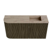 Mondiaz JOYA-DLUX Meuble de salle de bains 81.6cm - arrondi gauche couleur Shadow - Lavabo FAYE position Droite 1 trou de robinet couleur Arena. SW1424829