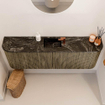 Mondiaz JOYA-DLUX Meuble de salle de bains 123,2cm - arrondi gauche et droite couleur Dusk - Vasque FAYE position Milieu 1 trou de robinet couleur Lava SW1423278