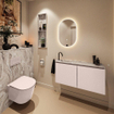 MONDIAZ TURE-DLUX Meuble toilette - 100cm - Rosee - EDEN - vasque Glace - position gauche - 1 trou de robinet SW1103488