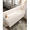 Mondiaz VICA ensemble de meuble de salle de bain - 150cm - meuble sous-vasque lin - 2 tiroirs - lavabo nuage droite - 1 trou de robinet - version XL 60cm haut SW1090541