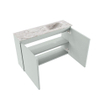 MONDIAZ TURE-DLUX Meuble toilette - 80cm - Greey - EDEN - vasque Glace - position droite - 1 trou de robinet SW1103330