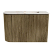Mondiaz JOYA-DLUX 61.6cm toiletmeubel - ronding links kleur Dusk - Wastafel FAYE positie Rechts Zonder kraangat kleur Frappe. SW1423083